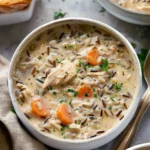 Crockpot Creamy Chicken Wild Rice Soup