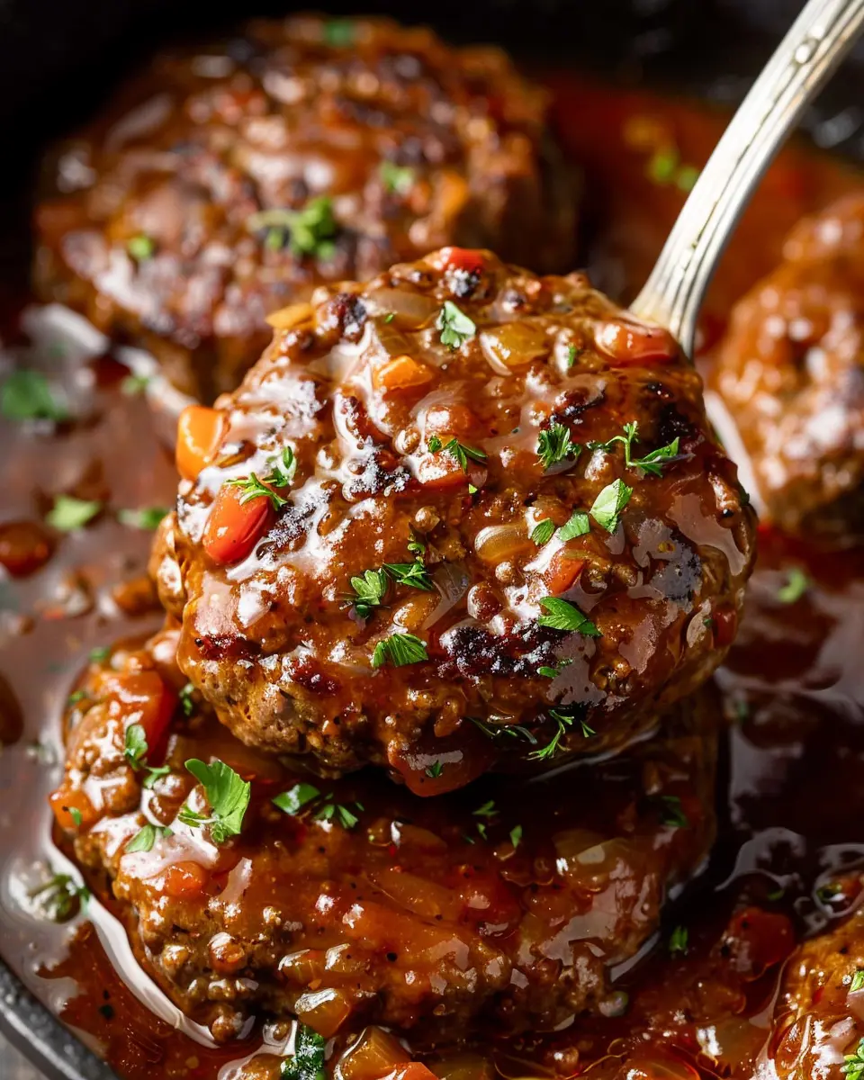 The Best Salisbury Steak with Turkey Bacon and Savory Gravy