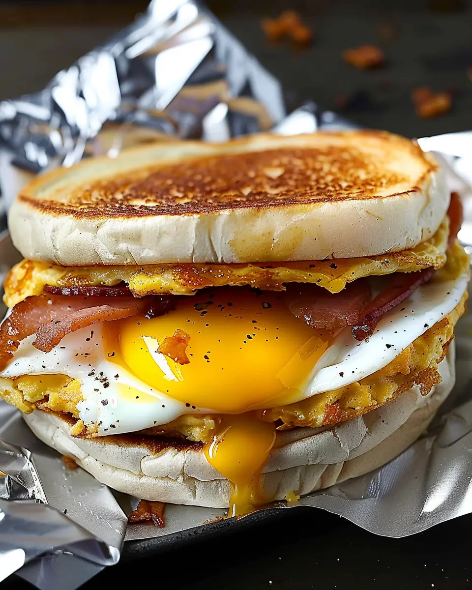 Egg McMuffin Breakfast Sandwich Made Easy with Turkey Bacon