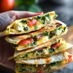 10 Minute Spinach and Feta Breakfast Quesadilla