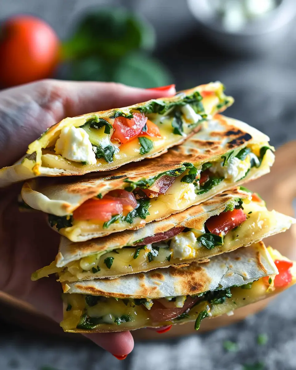 10 Minute Spinach and Feta Breakfast Quesadilla: Quick and Delicious