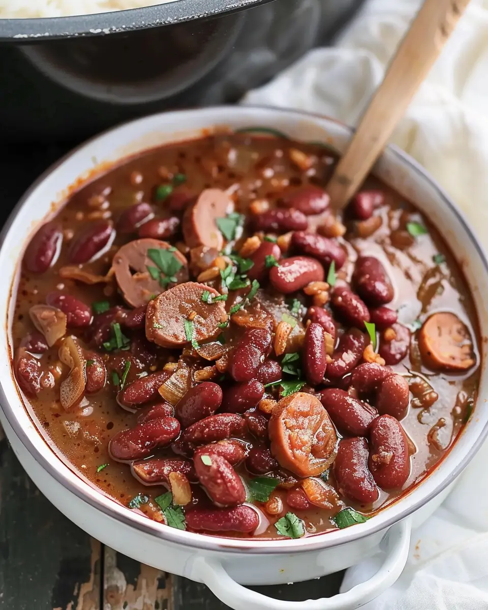 Slow Cooker Cajun Red Beans and Rice: Easy Turkey Bacon Delight