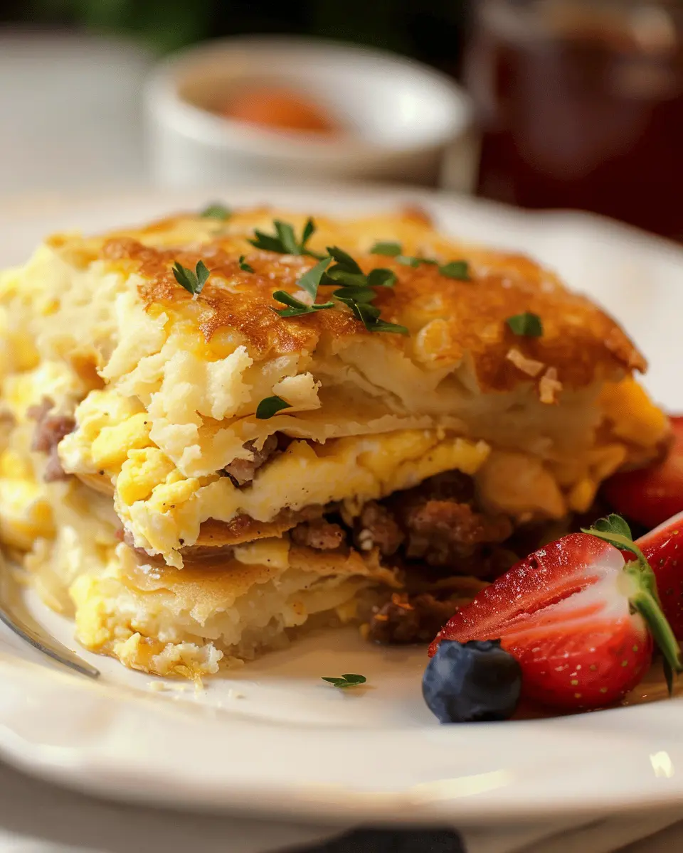 Pancake Casserole with Eggs & Sausage: A Delightful Brunch Treat