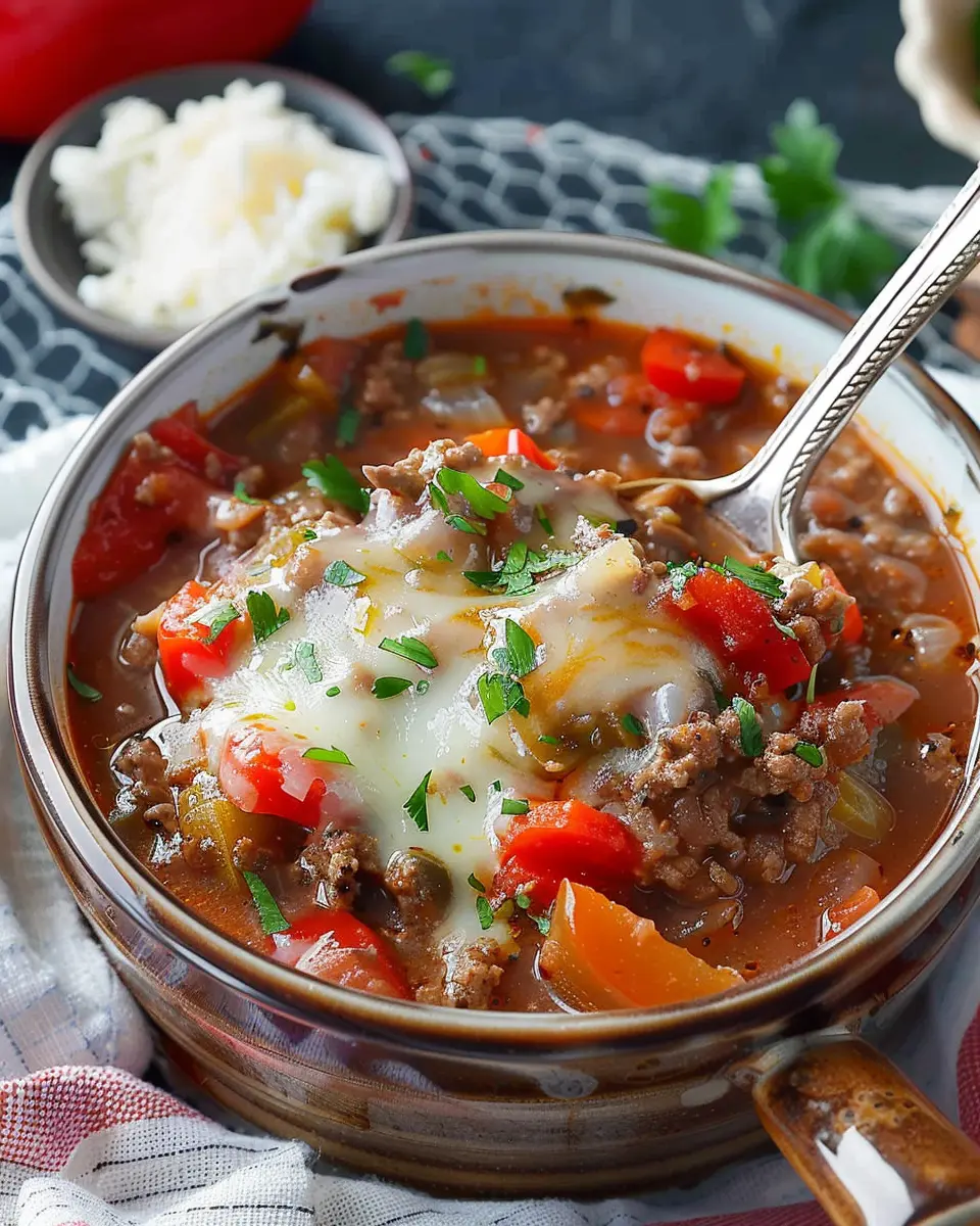 Stuffed Pepper Soup: Easy Comfort with Turkey Bacon Delight