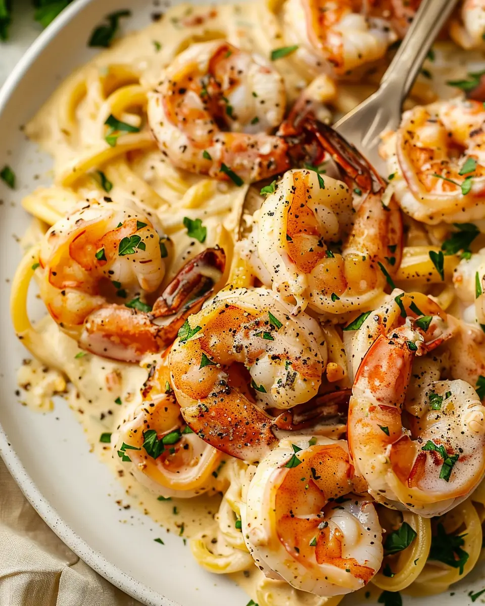 Easy Creamy Garlic Shrimp Recipe with Turkey Bacon Delight