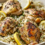 Slow Cooker Lemon Herb Chicken and Rice
