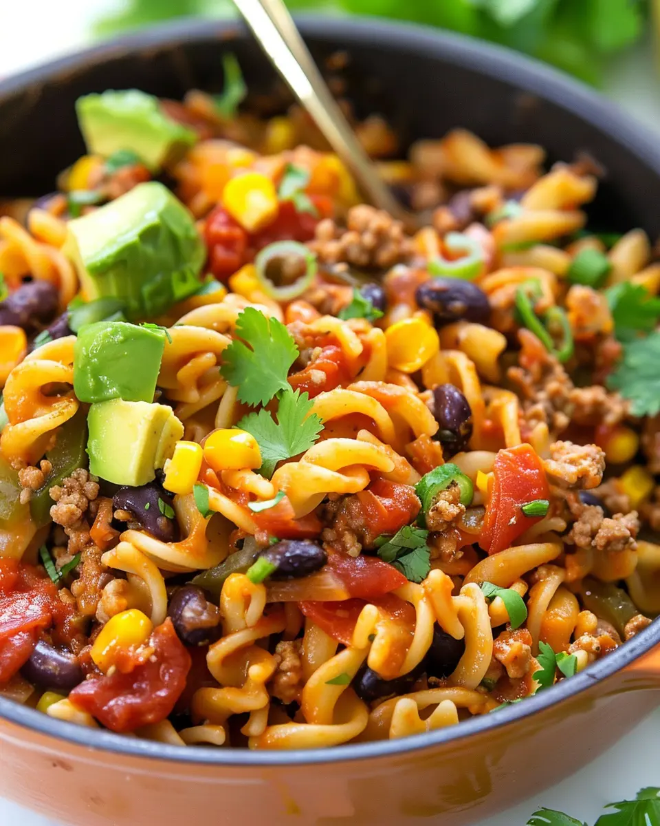 One Pot Taco Pasta: Easy, Delicious Dinner with Turkey Bacon