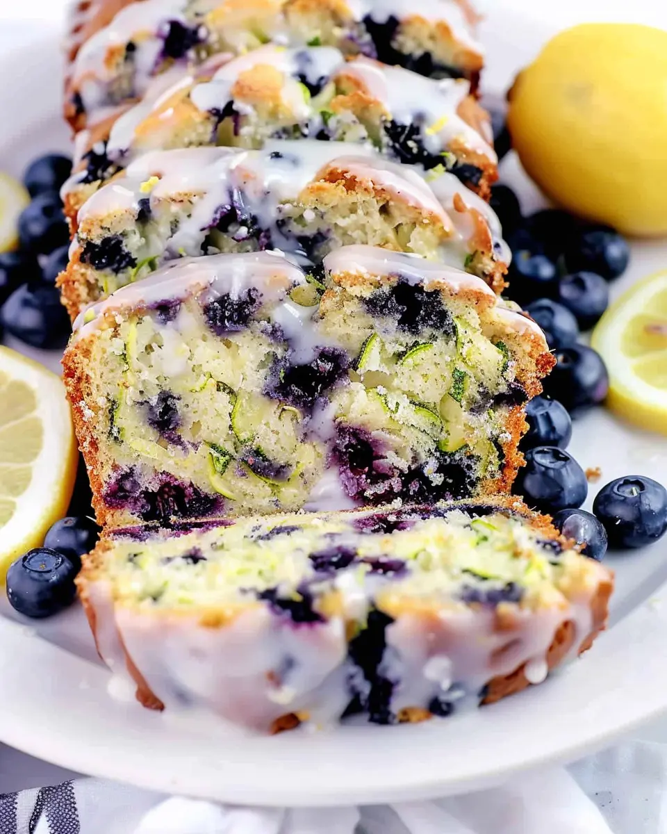 Moist Blueberry Zucchini Bread with a Luscious Lemon Glaze