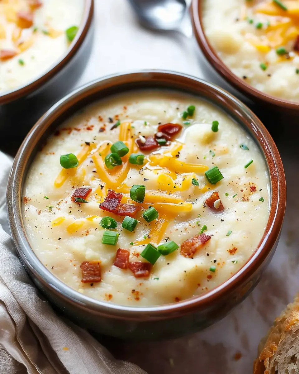 Baked Potato Soup: Indulgent Comfort with Turkey Bacon and Chicken Ham