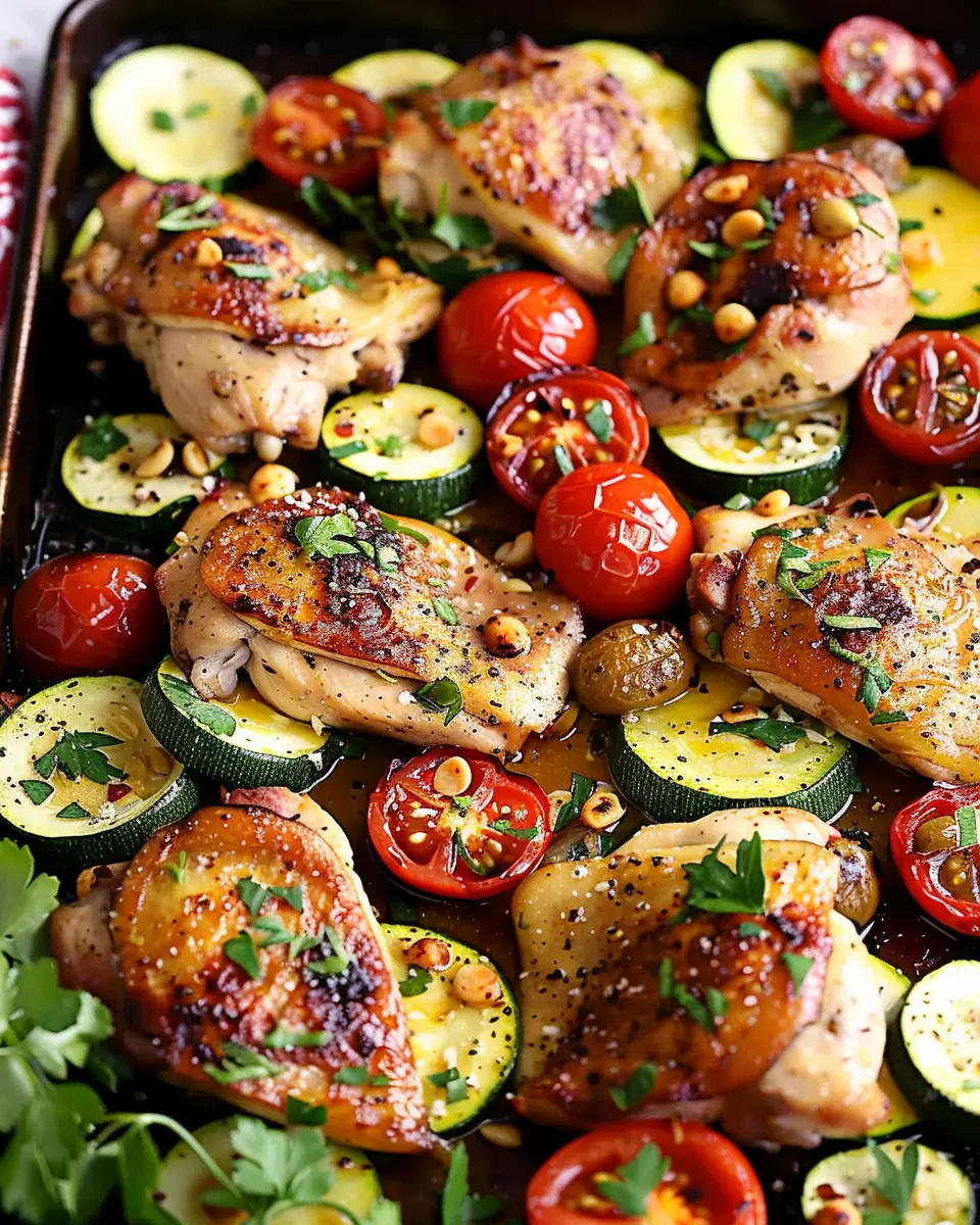 Sheet Pan Mediterranean Chicken &amp; Zucchini: Easy Dinner Delight