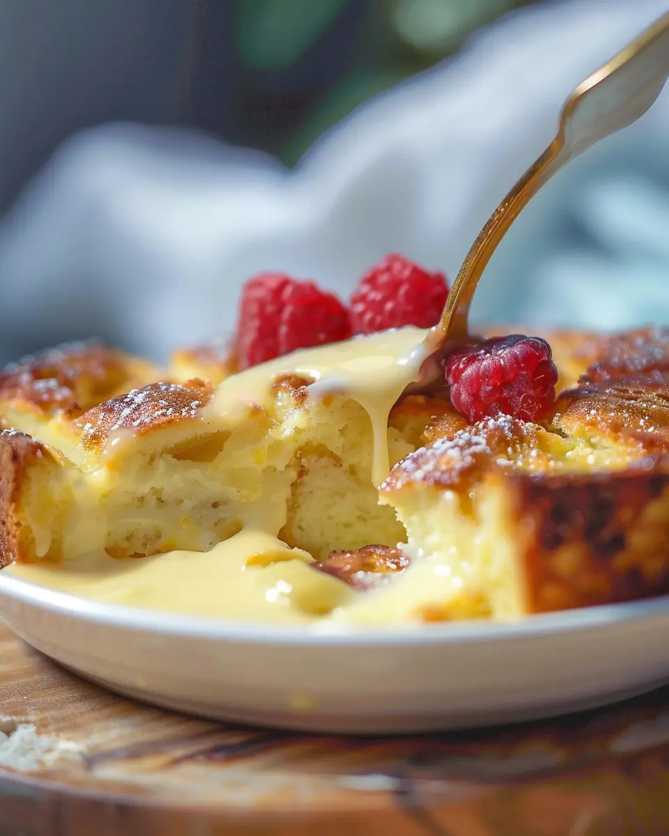 Custard Bread Pudding: Indulgent Delight with Vanilla Sauce