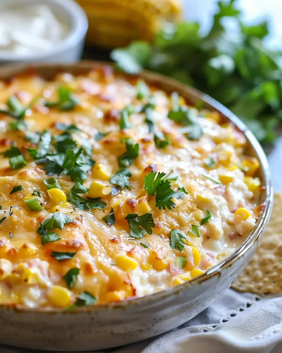 Easy Traditional Corn Dip Recipe with Turkey Bacon and Chicken Ham