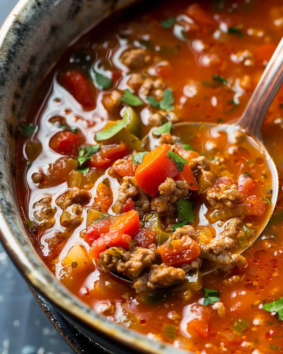 Easy Stuffed Pepper Soup: A Comforting Turkey Bacon Delight