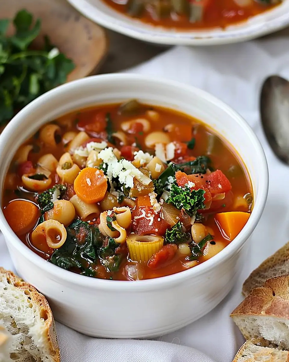 Winter Minestrone Soup Made Easy with Turkey Bacon and Chicken Ham