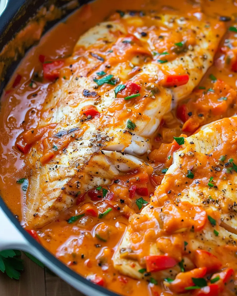 Quick Tilapia in Roasted Pepper Sauce: Easy, Flavorful Dinner Delight