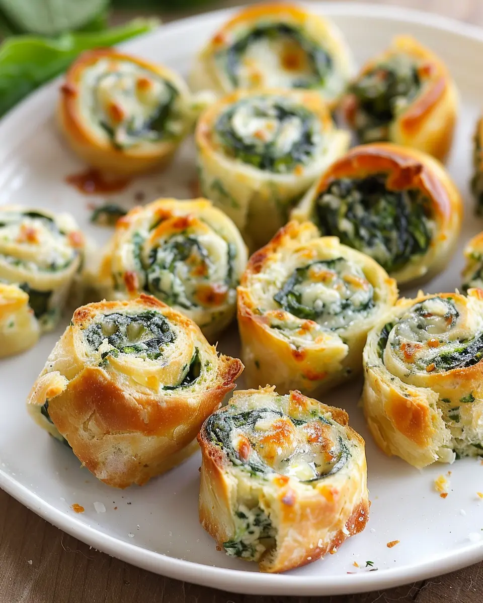 Easy Spinach Dip in Bite-Sized Pinwheels with Turkey Bacon Delight