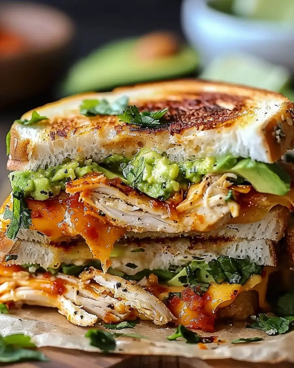 Chicken Avocado Melt Sandwich with Turkey Bacon: An Easy Delight