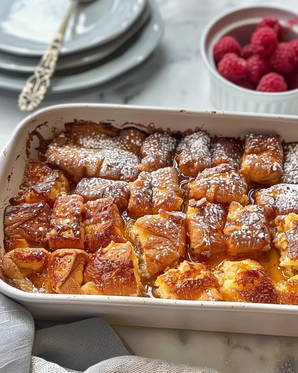 Brioche French Toast Casserole: Indulgent Morning Delight with Turkey Bacon