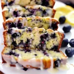 Moist Blueberry Zucchini Bread with a Lemon Glaze