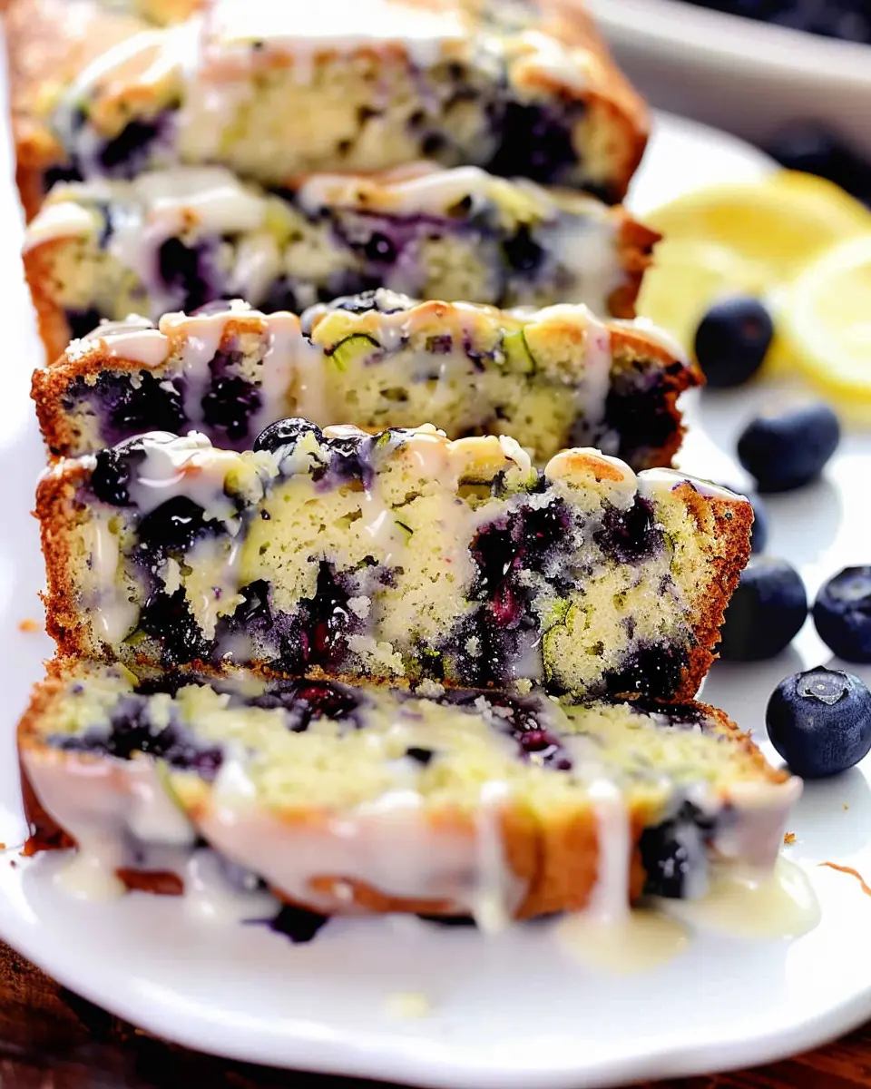 Moist Blueberry Zucchini Bread with a Zesty Lemon Glaze Recipe