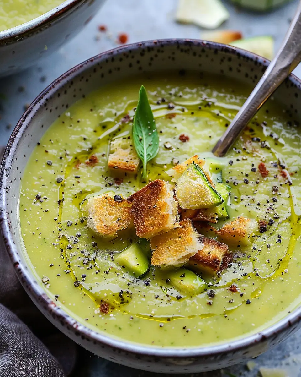 Zucchini Soup: Easy Creamy Delight with Turkey Bacon and Chicken Ham