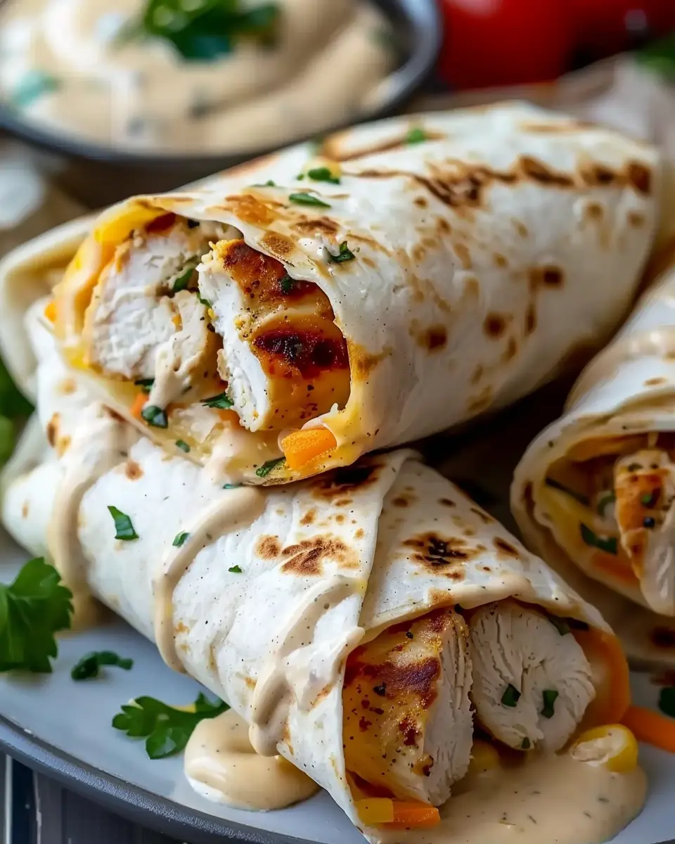 Cheesy Garlic Chicken Wraps: Easy Delight for Homemade Meals