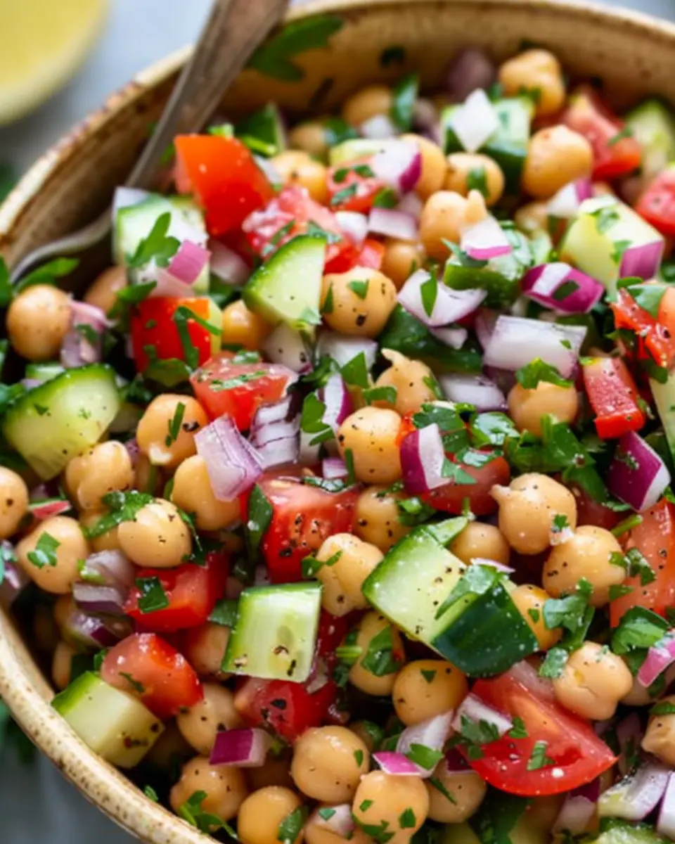 Chickpea Salad Delight: Easy Recipe with Turkey Bacon Twist