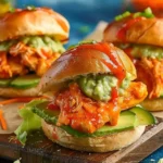 Avocado Buffalo Chicken Sliders