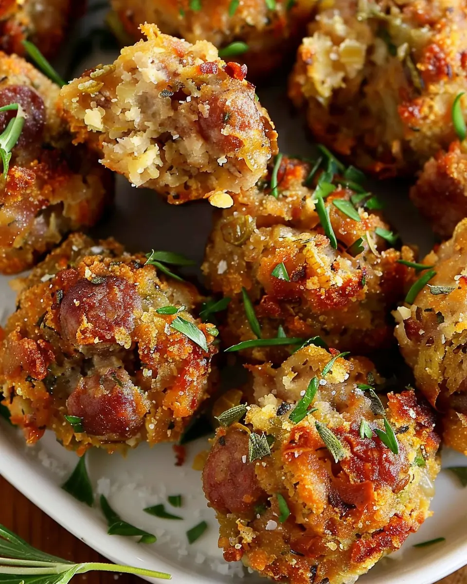 Holiday Sausage Stuffing Balls: Easy Beef &amp; Turkey Bacon Bites