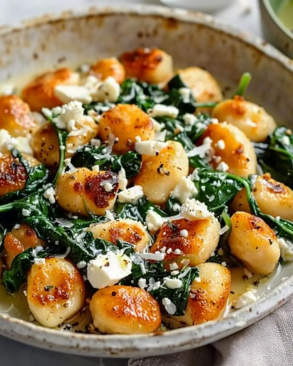 Crispy Gnocchi with Spinach and Feta: An Easy Delight for Dinner
