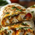 Ooey-Gooey Cheesy Garlic Chicken Wraps