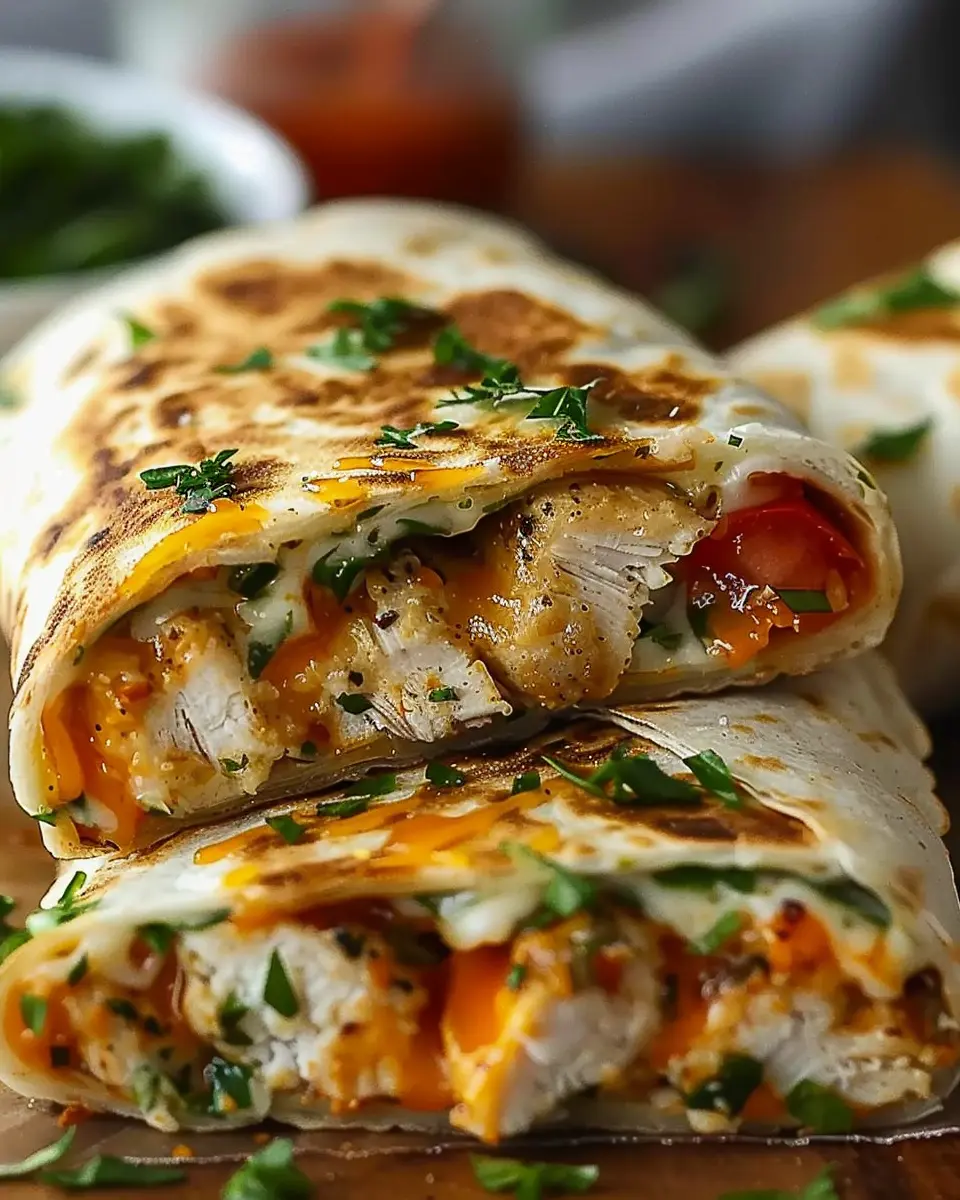 Ooey-Gooey Cheesy Garlic Chicken Wraps: An Indulgent Delight