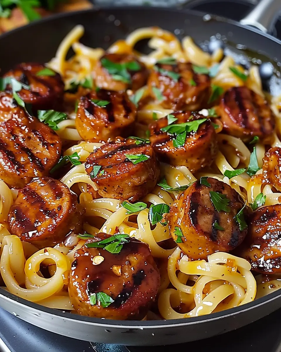 Sticky Honey Garlic Sausage Pasta Skillet: An Easy Weeknight Delight