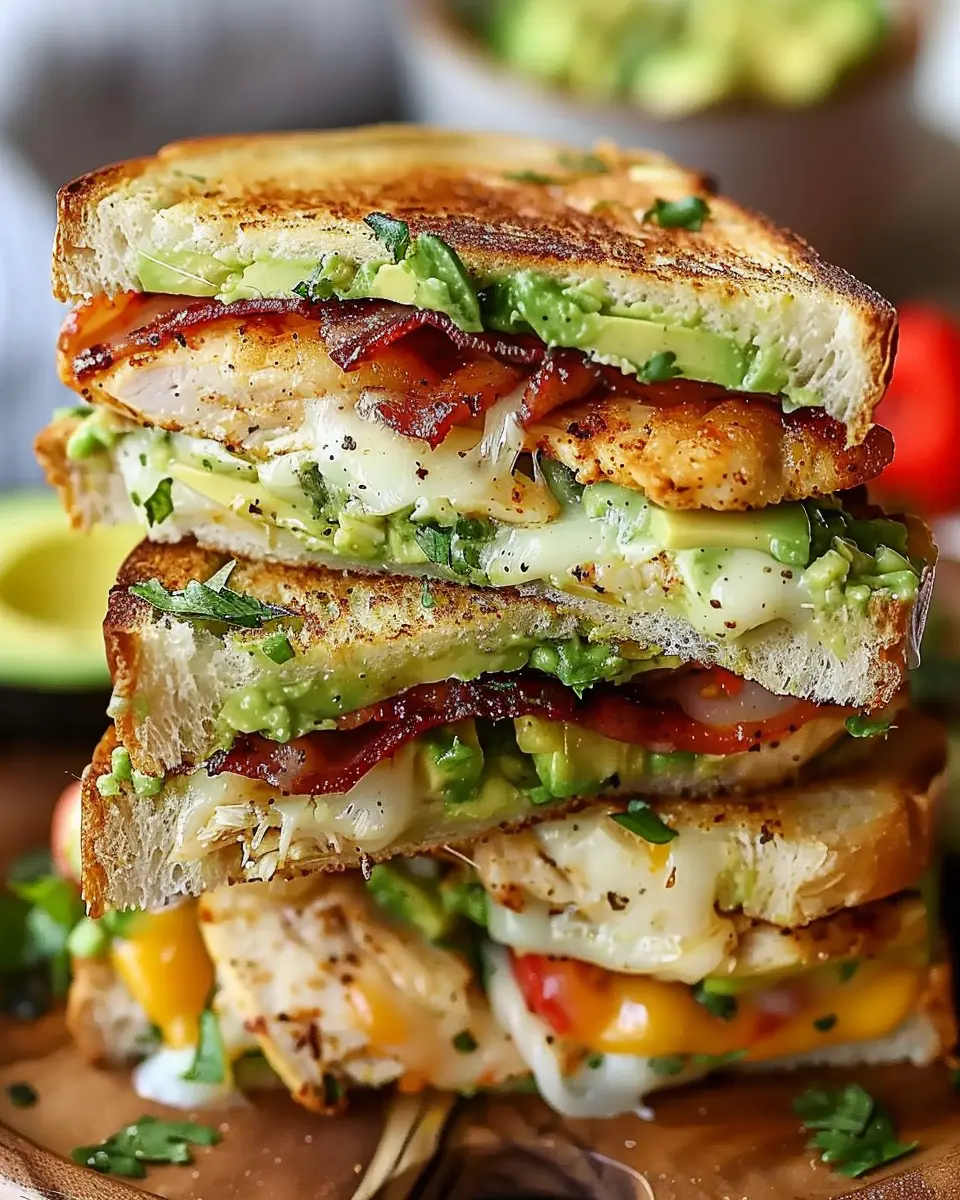 Chicken Avocado Melt Sandwich: Easy Recipe with Turkey Bacon Delight