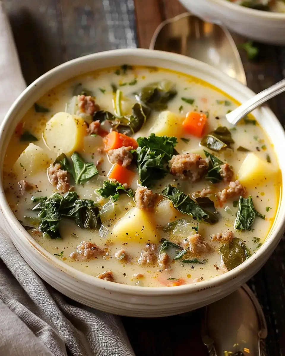 Potato Sausage Soup Toscana Style: Comforting with Turkey Bacon