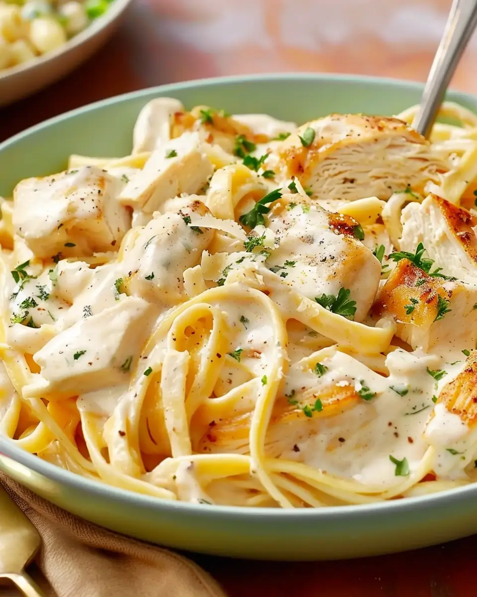 Creamy Chicken Alfredo with Turkey Bacon: A Comforting Delight