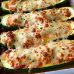 Chicken Parmesan Stuffed Zucchini Boats