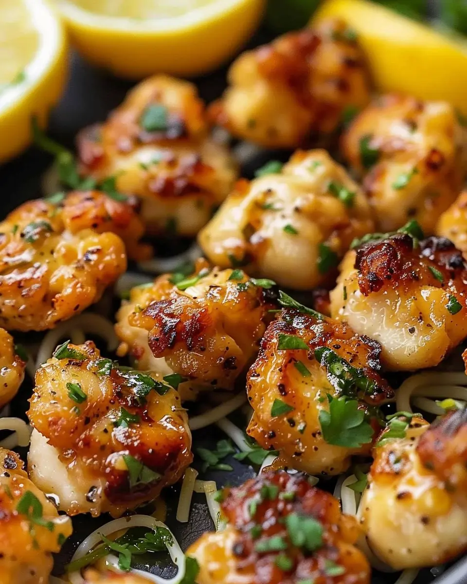 Garlic Butter Chicken Bites: Juicy Lemon Parmesan Delight