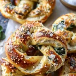 Spinach and Artichoke Stuffed Soft Pretzels