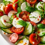 Fresh Cucumber Caprese Salad
