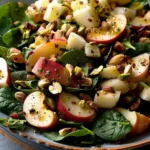 Warm Apple & Pistachio Spinach Salad