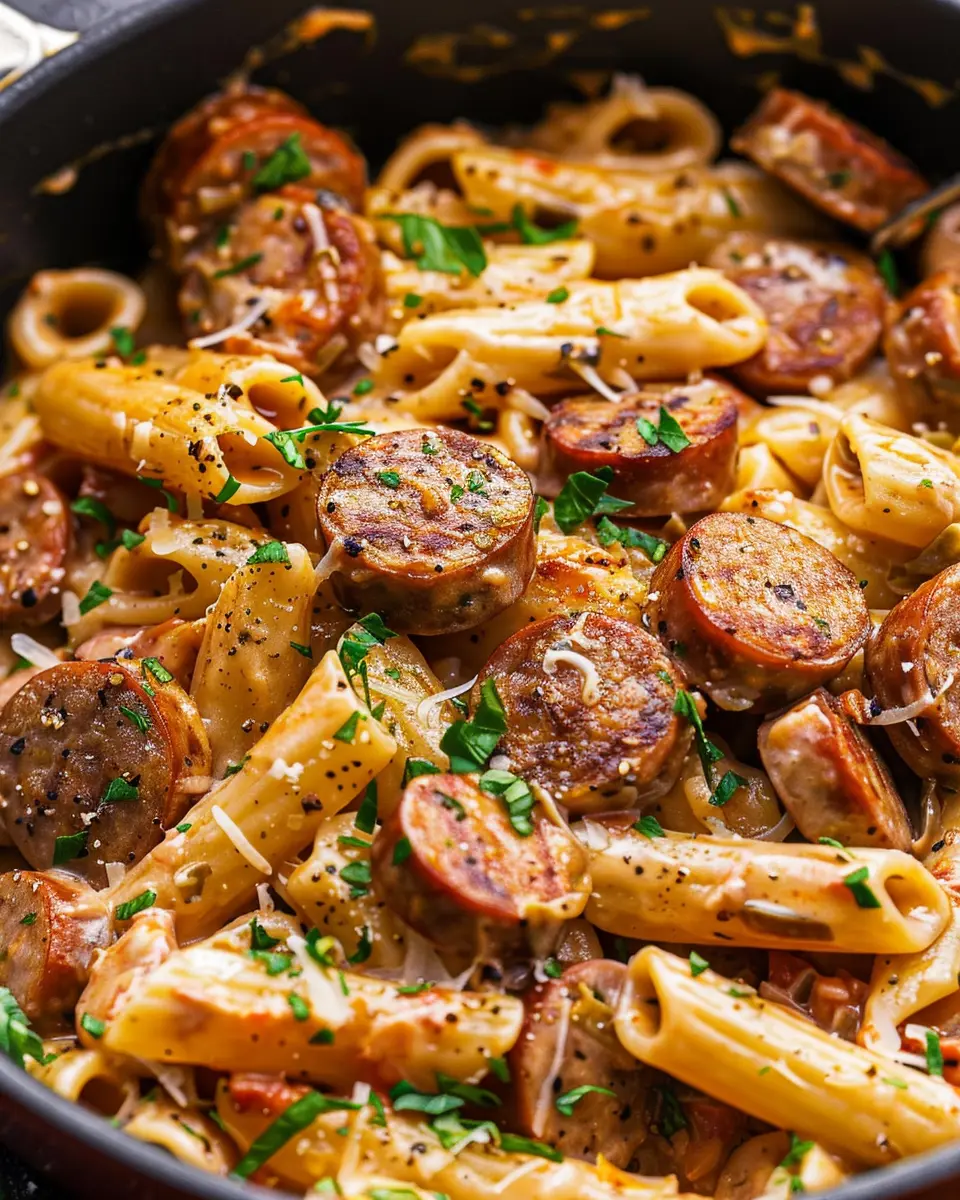 One Pot Creamy Cajun Sausage Pasta: Easy Comfort Food Delight
