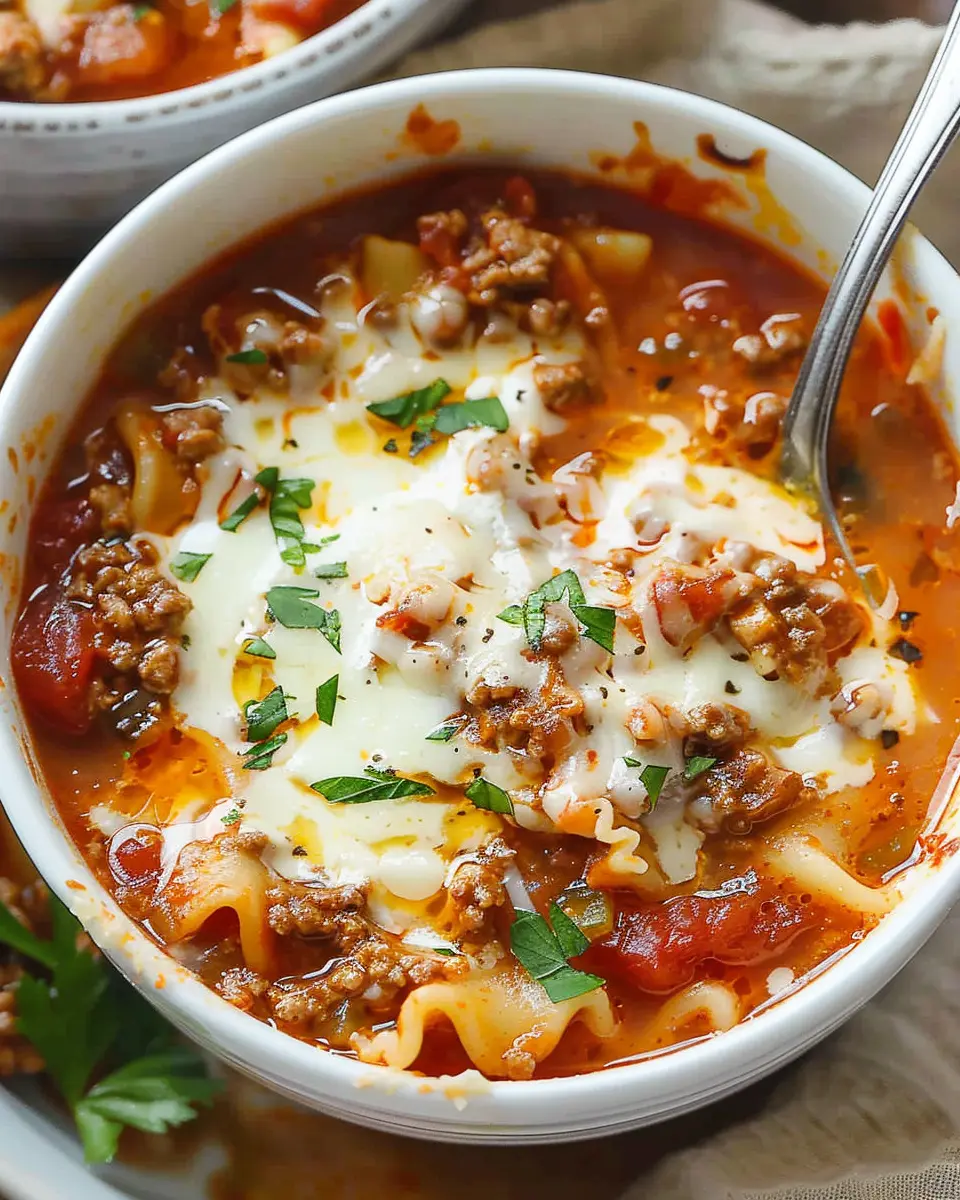 Easy Lasagna Soup Recipe: A Cozy Twist with Turkey Bacon and Chicken Ham