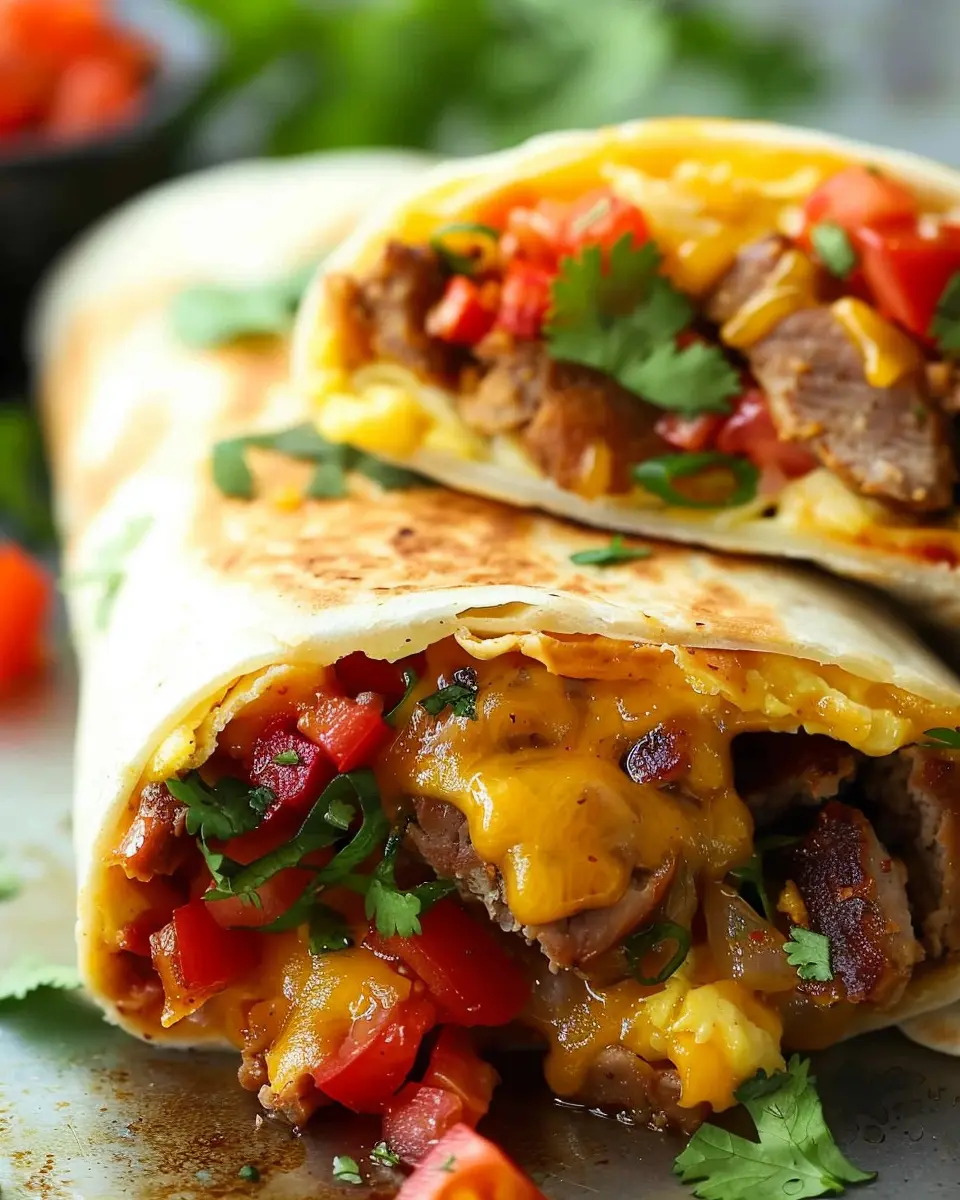 Breakfast Burrito Recipe: Easy Turkey Bacon &amp; Chicken Ham Delight