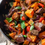 Steak and Sweet Potato Skillet with Peppers