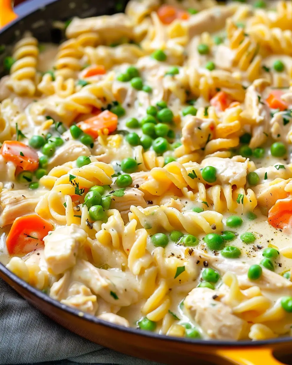 One-Pan Creamy Chicken Pot Pie Pasta: Easy Comfort Food Delight