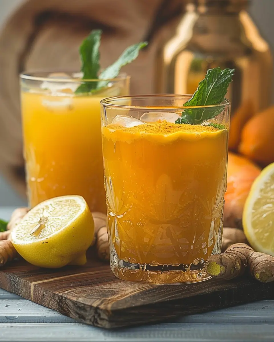 Lemon Turmeric Ginger Wellness Drink for a Refreshing Boost